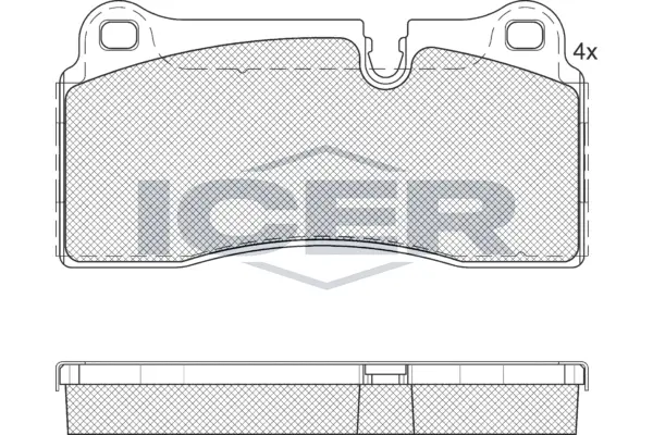 182121-400 ICER Комплект тормозных колодок, дисковый тормоз (фото 1)