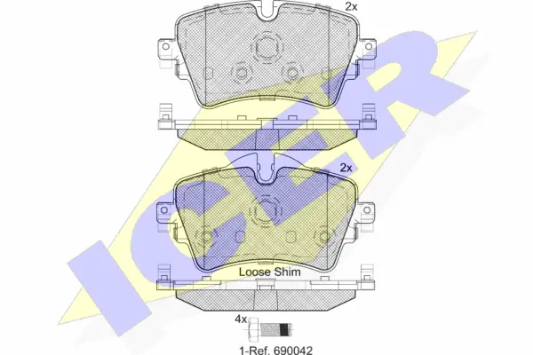 182211 ICER Комплект тормозных колодок, дисковый тормоз (фото 1)