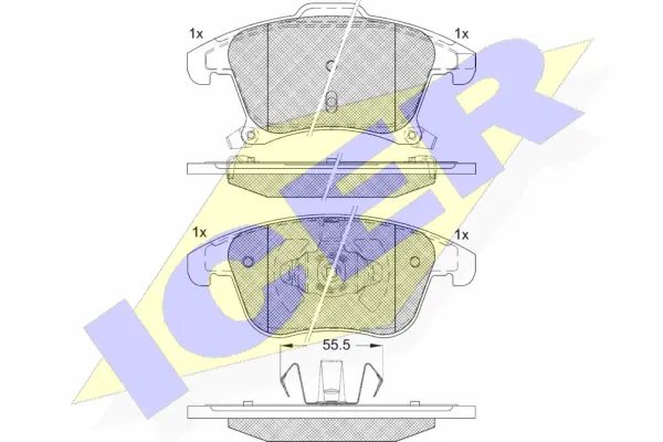 182231 ICER Комплект тормозных колодок, дисковый тормоз (фото 1)