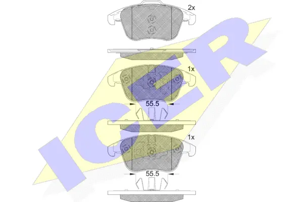 182231-203 ICER Комплект тормозных колодок, дисковый тормоз (фото 1)