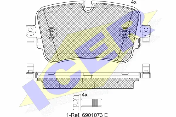 182248 ICER Комплект тормозных колодок, дисковый тормоз (фото 1)