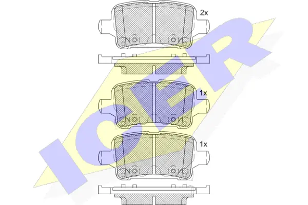 182257-208 ICER Комплект тормозных колодок, дисковый тормоз (фото 1)