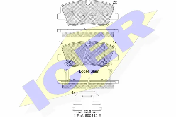 182267 ICER Комплект тормозных колодок, дисковый тормоз (фото 1)