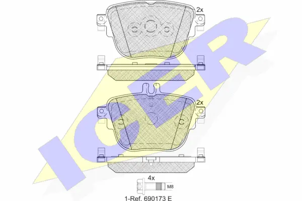 182289 ICER Комплект тормозных колодок, дисковый тормоз (фото 1)