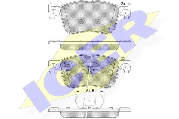 182321 ICER Комплект тормозных колодок, дисковый тормоз (фото 1)