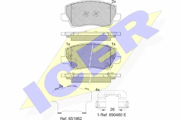 182325 ICER Комплект тормозных колодок, дисковый тормоз (фото 1)