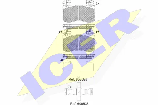 182333 ICER Комплект тормозных колодок, дисковый тормоз (фото 1)
