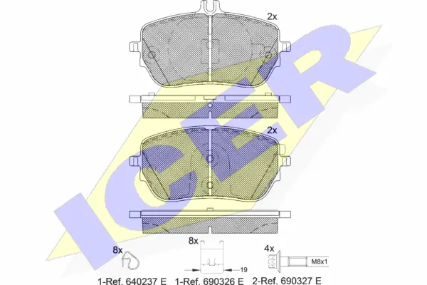 182337 ICER Комплект тормозных колодок, дисковый тормоз (фото 1)