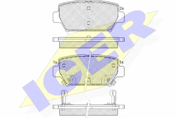 182338 ICER Комплект тормозных колодок, дисковый тормоз (фото 1)
