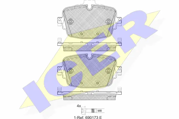 182341 ICER Комплект тормозных колодок, дисковый тормоз (фото 1)