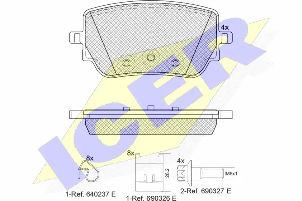 182352 ICER Комплект тормозных колодок, дисковый тормоз (фото 1)