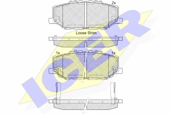 182373 ICER Комплект тормозных колодок, дисковый тормоз (фото 1)