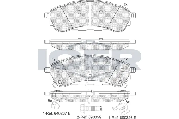 182389 ICER Комплект тормозных колодок, дисковый тормоз (фото 1)