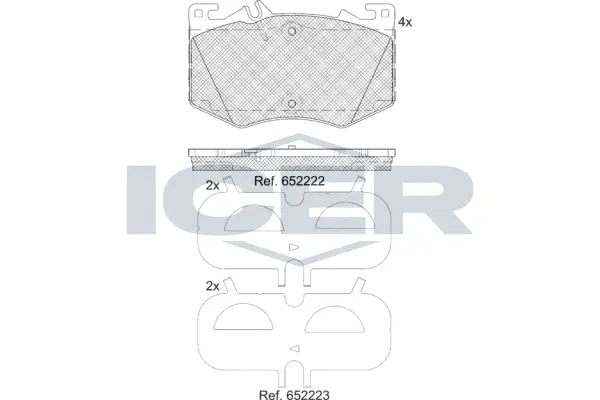 182411 ICER Комплект тормозных колодок, дисковый тормоз (фото 1)