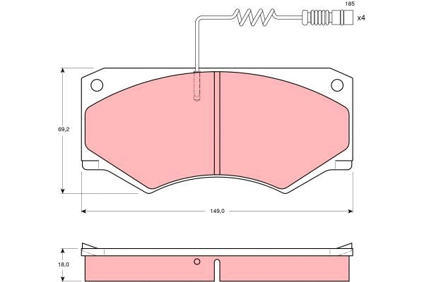 GDB1067 TRW Комплект тормозных колодок, дисковый тормоз (фото 1)