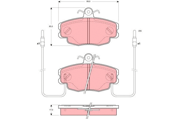 GDB1428 TRW Комплект тормозных колодок, дисковый тормоз (фото 1)