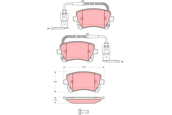 GDB1508 TRW Комплект тормозных колодок, дисковый тормоз (фото 1)