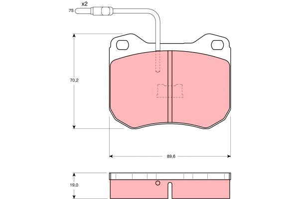 GDB173 TRW Комплект тормозных колодок, дисковый тормоз (фото 1)
