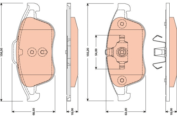 GDB1788 TRW Комплект тормозных колодок, дисковый тормоз (фото 1)