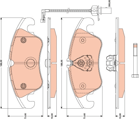 GDB1805 TRW Комплект тормозных колодок, дисковый тормоз (фото 1)
