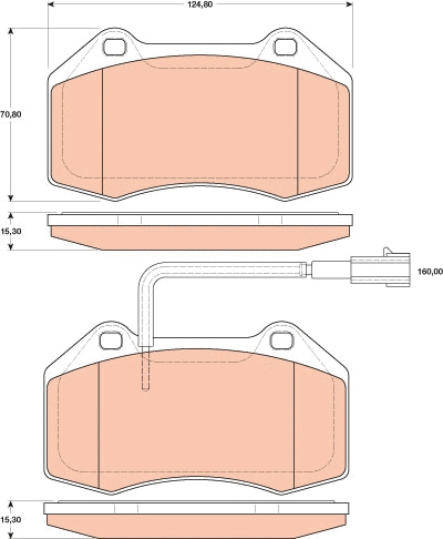 GDB1812 TRW Комплект тормозных колодок, дисковый тормоз (фото 1)
