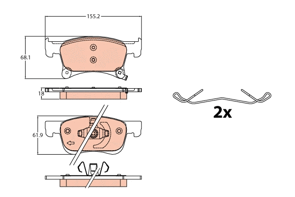 GDB2091 TRW Комплект тормозных колодок, дисковый тормоз (фото 1)