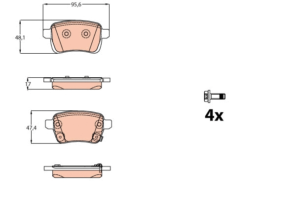 GDB2093 TRW Комплект тормозных колодок, дисковый тормоз (фото 1)
