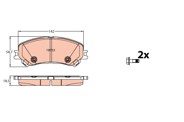 GDB2152 TRW Комплект тормозных колодок, дисковый тормоз (фото 1)