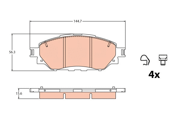 GDB2196 TRW Комплект тормозных колодок, дисковый тормоз (фото 1)