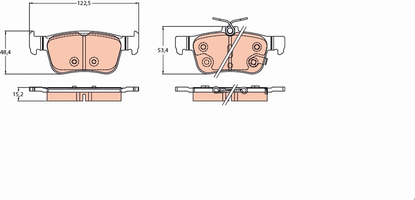 GDB2223 TRW Комплект тормозных колодок, дисковый тормоз (фото 1)