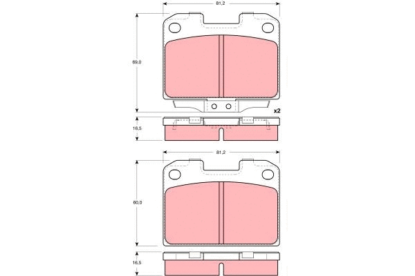 GDB3104 TRW Комплект тормозных колодок, дисковый тормоз (фото 1)