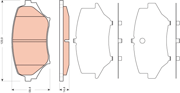 GDB3401 TRW Комплект тормозных колодок, дисковый тормоз (фото 1)