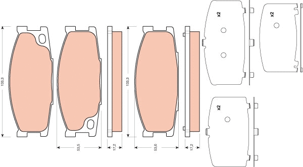 GDB3423 TRW Комплект тормозных колодок, дисковый тормоз (фото 1)