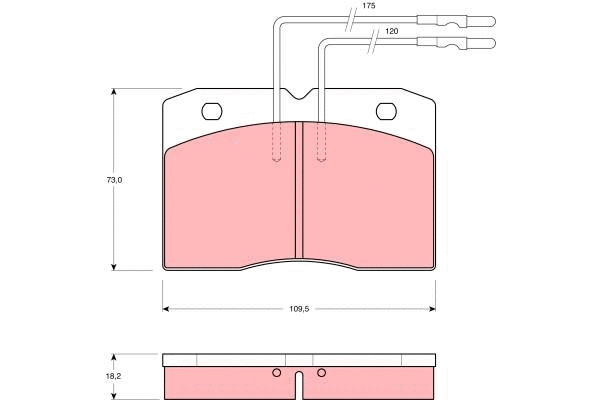 GDB343 TRW Комплект тормозных колодок, дисковый тормоз (фото 1)