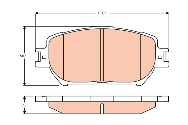 GDB3628 TRW Комплект тормозных колодок, дисковый тормоз (фото 1)