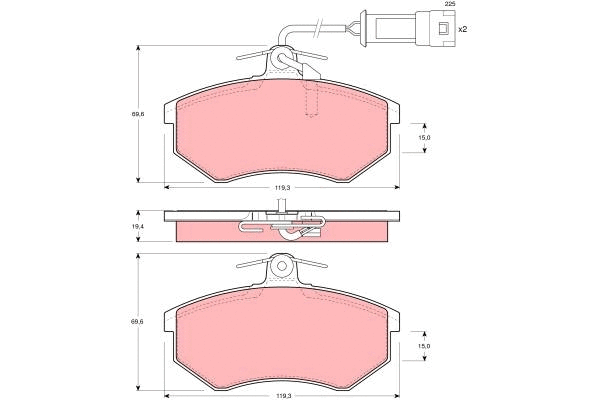 GDB404 TRW Комплект тормозных колодок, дисковый тормоз (фото 1)