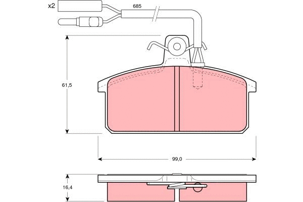 GDB417 TRW Комплект тормозных колодок, дисковый тормоз (фото 1)