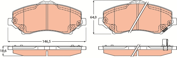 GDB4605 TRW Комплект тормозных колодок, дисковый тормоз (фото 1)