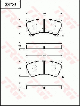 GDB7044 TRW Комплект тормозных колодок, дисковый тормоз (фото 1)