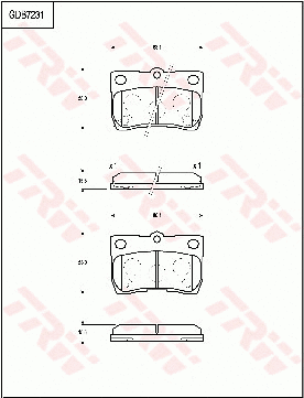 GDB7231 TRW Комплект тормозных колодок, дисковый тормоз (фото 1)