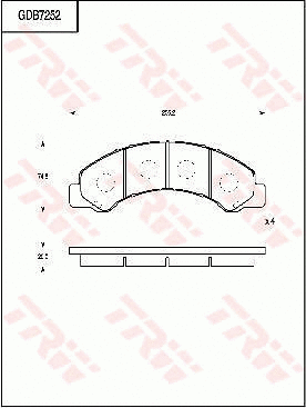 GDB7252 TRW Комплект тормозных колодок, дисковый тормоз (фото 1)