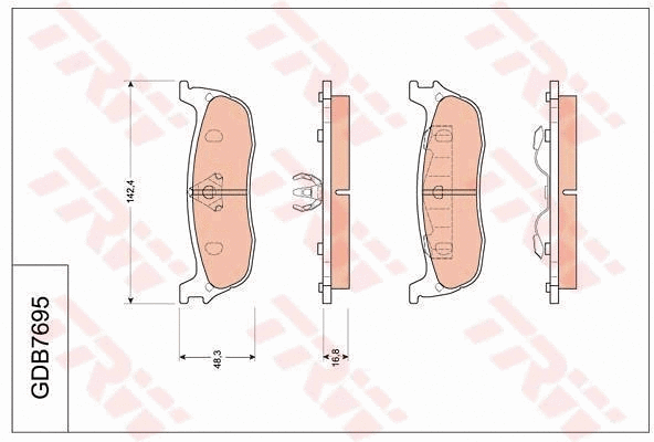 GDB7695 TRW Комплект тормозных колодок, дисковый тормоз (фото 1)