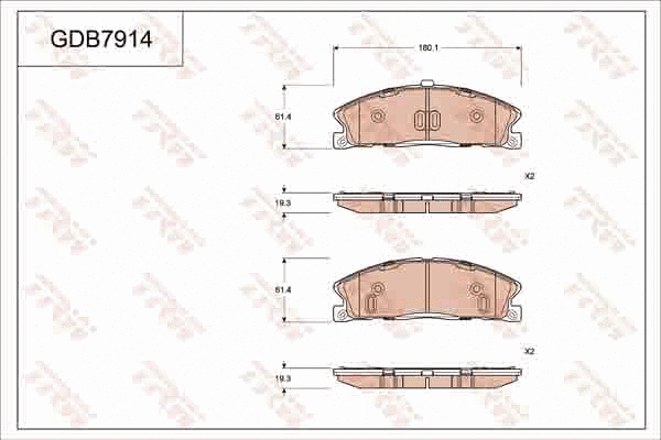 GDB7914 TRW Комплект тормозных колодок, дисковый тормоз (фото 1)