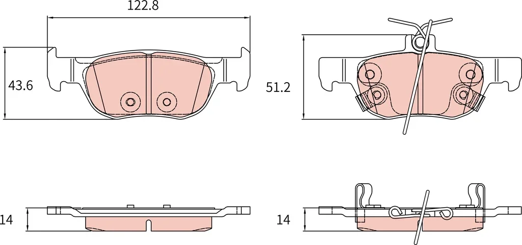 GDB8314AT TRW Комплект тормозных колодок, дисковый тормоз (фото 1)