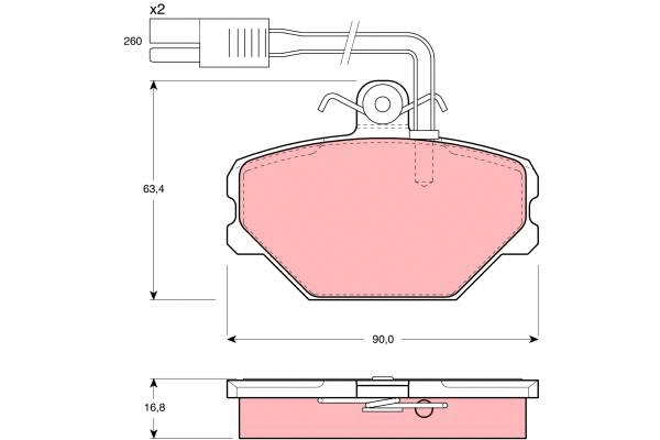 GDB836 TRW Комплект тормозных колодок, дисковый тормоз (фото 1)