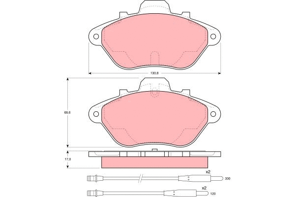 GDB956 TRW Комплект тормозных колодок, дисковый тормоз (фото 1)