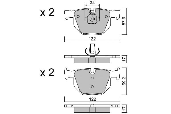 BPBM-2012 AISIN Комплект тормозных колодок, дисковый тормоз (фото 1)