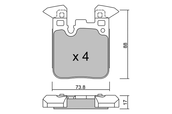 BPBM-2014 AISIN Комплект тормозных колодок, дисковый тормоз (фото 1)