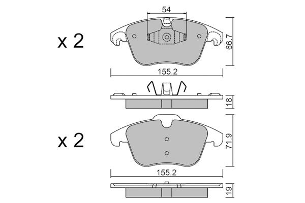 BPCI-1008 AISIN Комплект тормозных колодок, дисковый тормоз (фото 1)