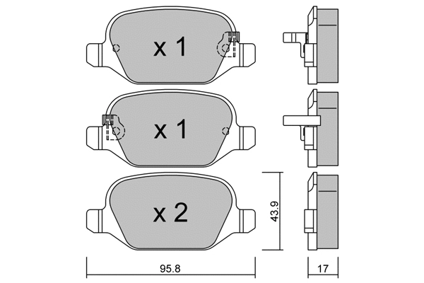 BPFI-2010 AISIN Комплект тормозных колодок, дисковый тормоз (фото 1)